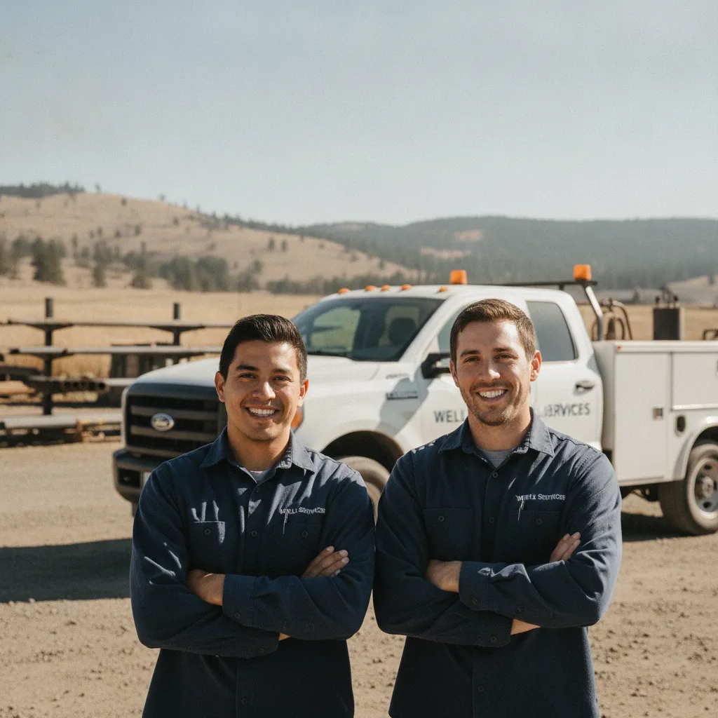Wenatchee Well Pros service crew with their truck